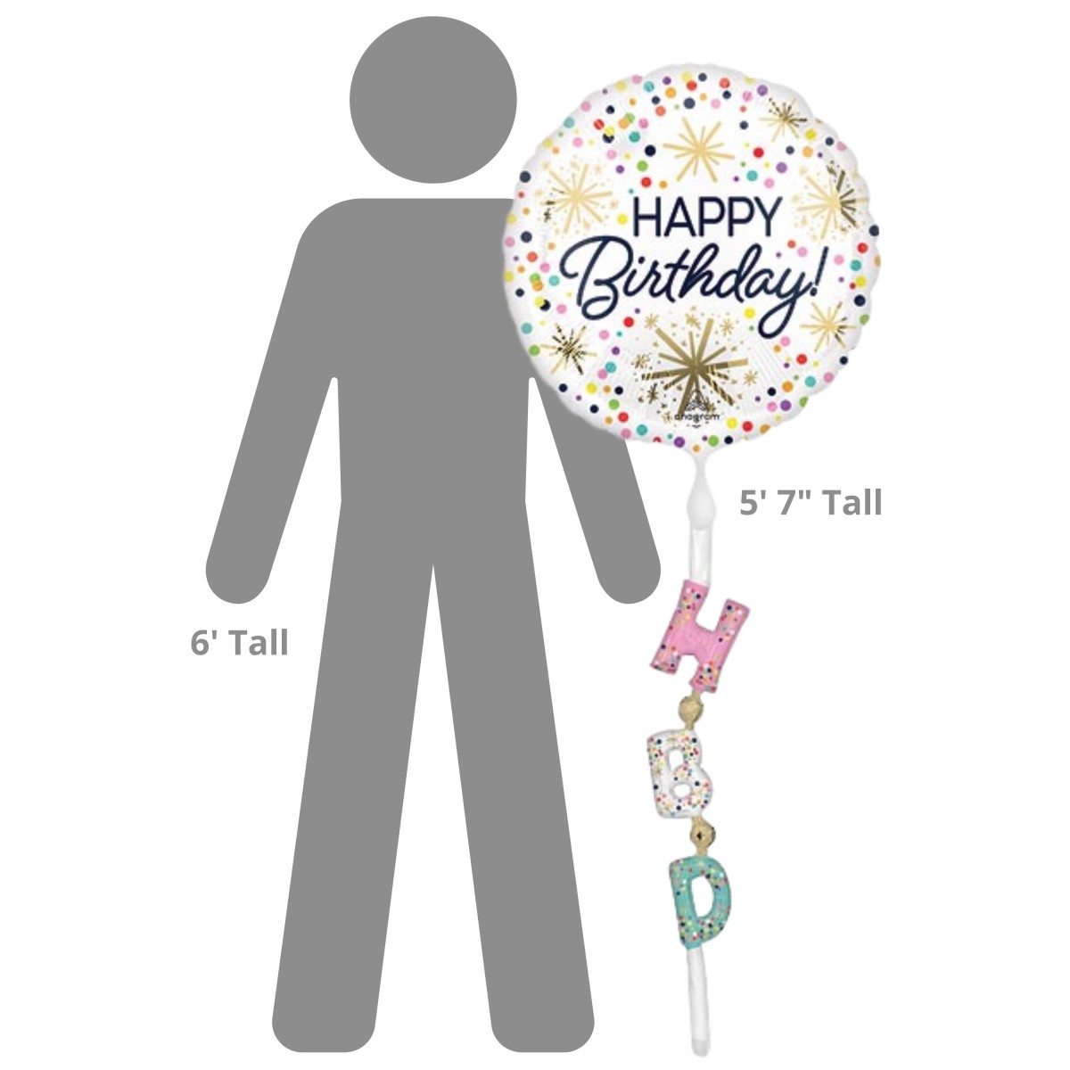 Happy Birthday Confetti Airwalker Balloon - Image 3