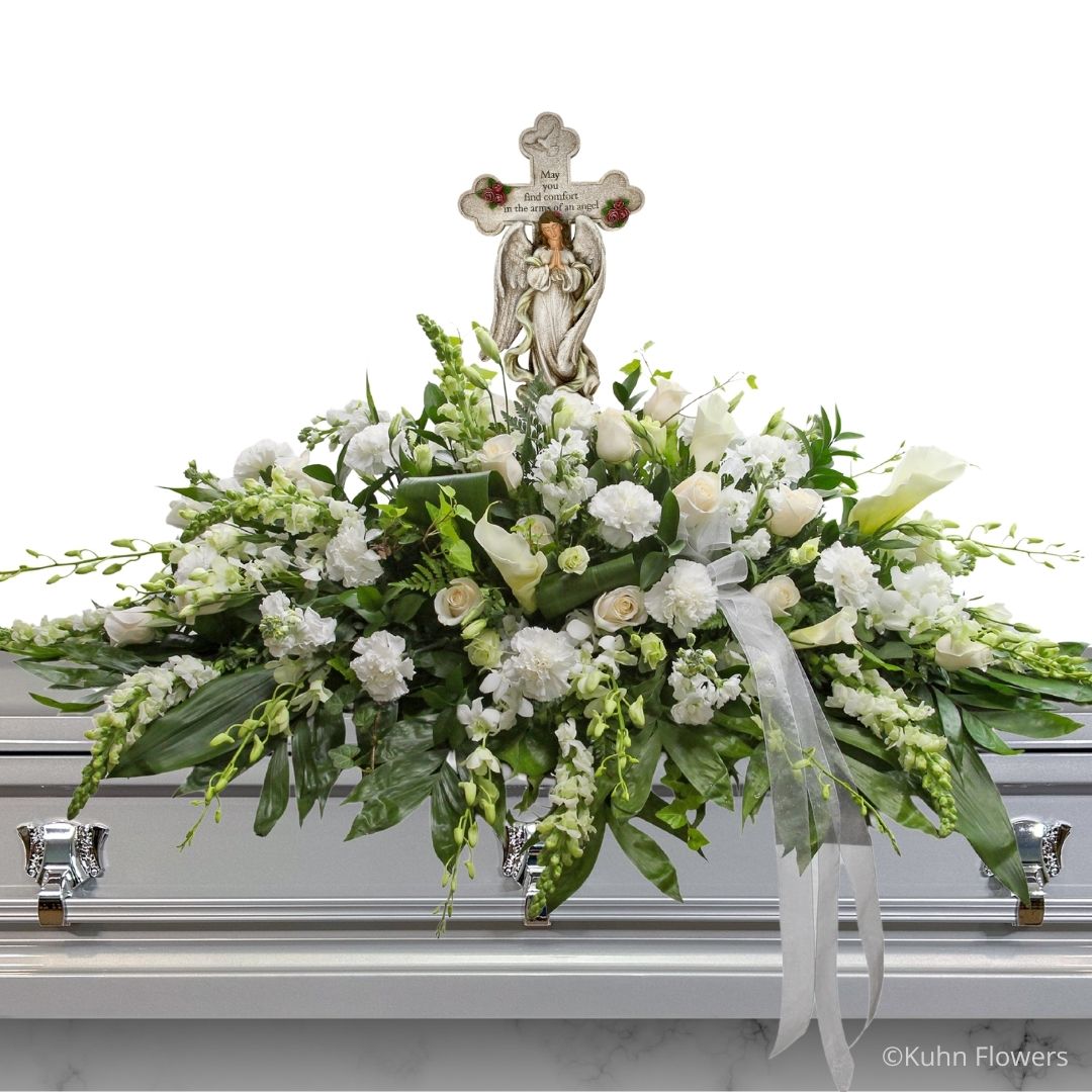 Angel Cross Casket Spray
