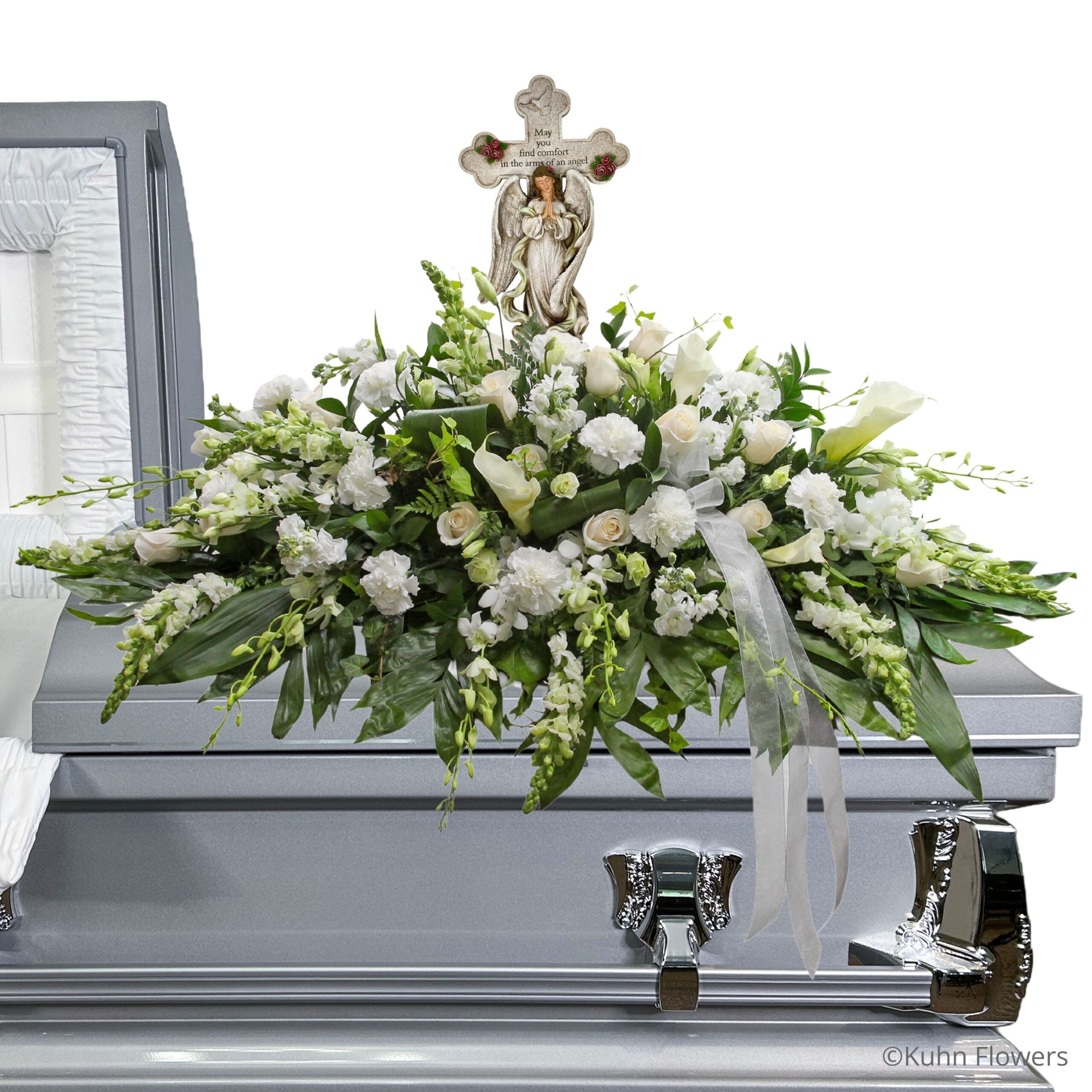Angel Cross Casket Spray