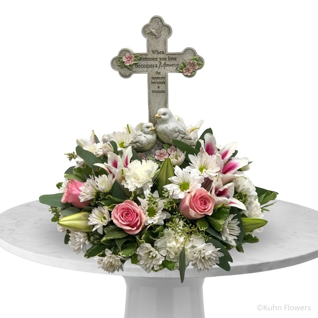 A Tranquil Pink Tribute Cross