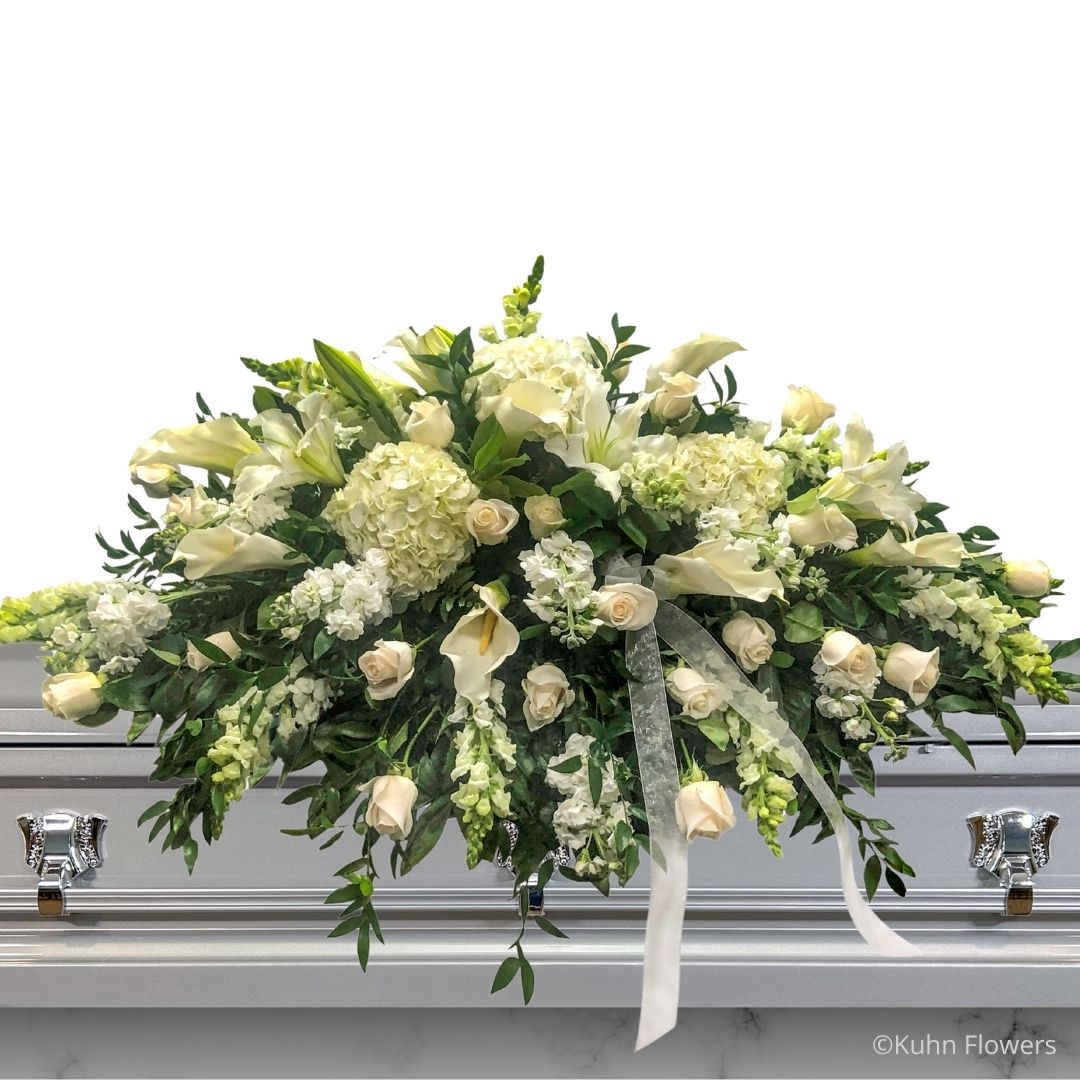 White Mixed Casket Spray