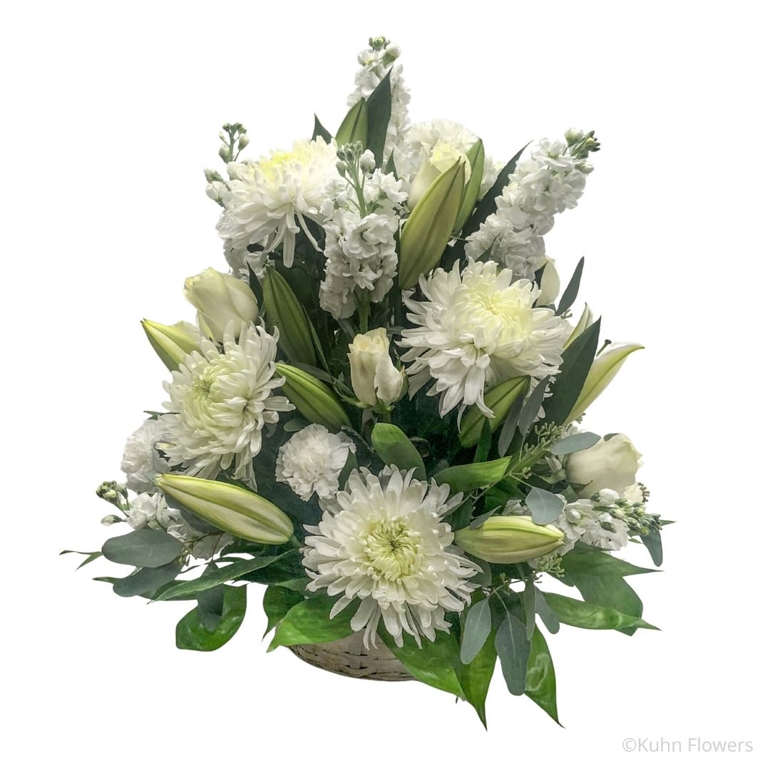 White Mum Basket