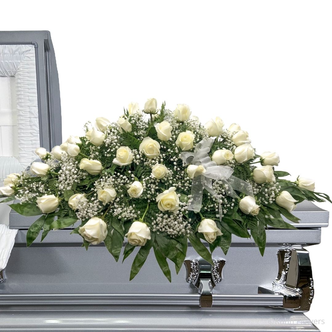 White Rose Casket