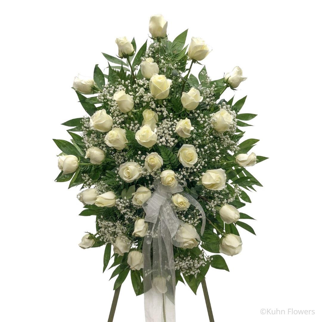 White Rose Standing Spray