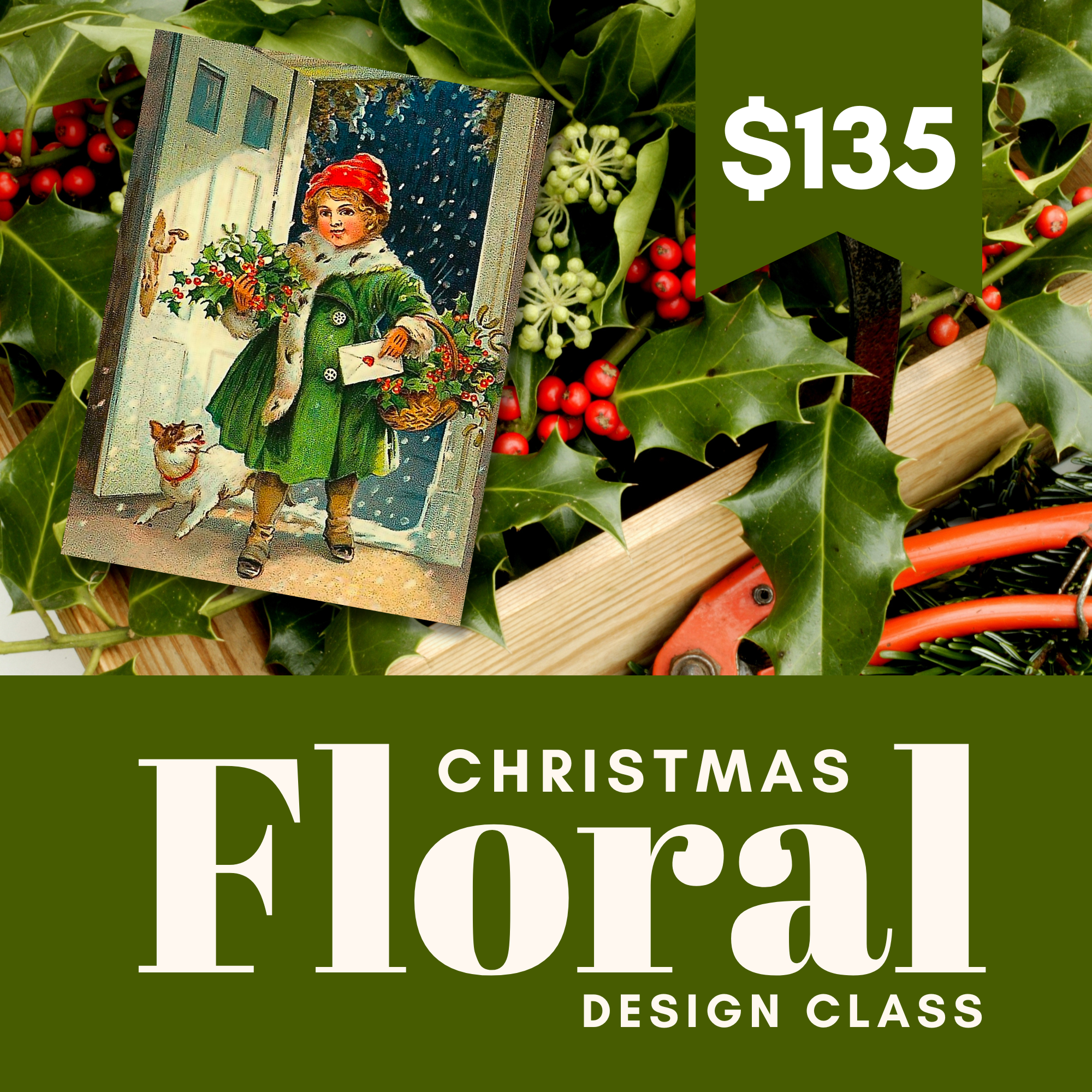 Victorian Christmas Centerpiece Floral Design Class