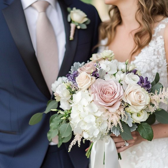 Classic Bridal Bouquet & Boutonniere Set