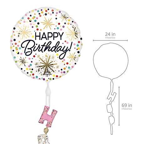Happy Birthday Confetti Airwalker Balloon