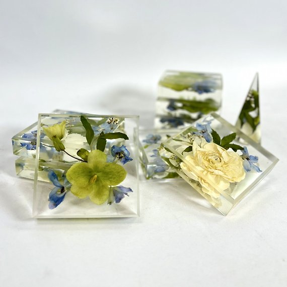 Crystal Clear Floral Mini Plaques (Set of 4)