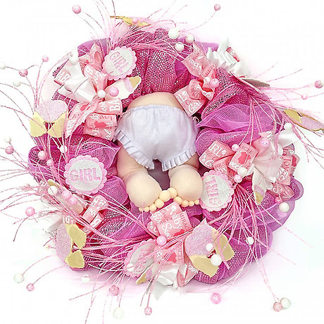 Baby Girl Door Wreath