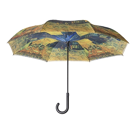 Van Gogh CafÃ© Terrace Stick Umbrella Reverse Close