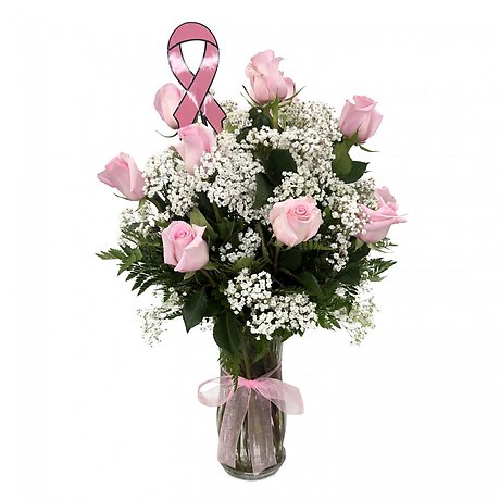 1 Dozen Pink Breast Cancer Awareness Roses