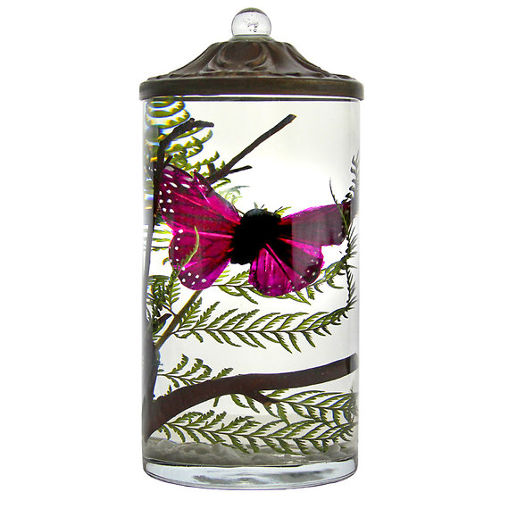 Lifetime Candle - Purple Butterfly Cylinder