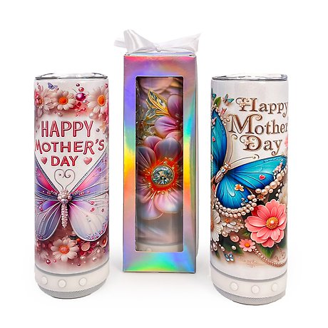 20oz Mother\'s Day Skinny Tumbler with Bluetooth Speaker