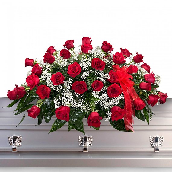 Classic Red Rose Casket Spray