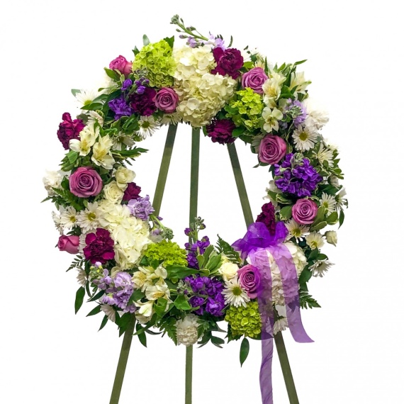 Purple and White Wreath