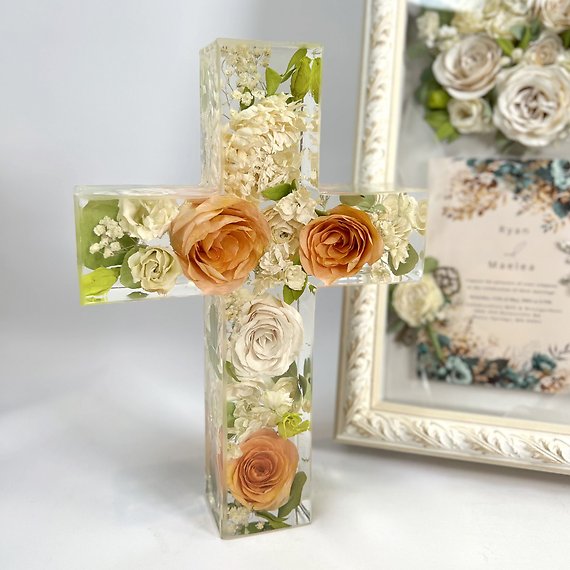Crystal Clear Floral Cross