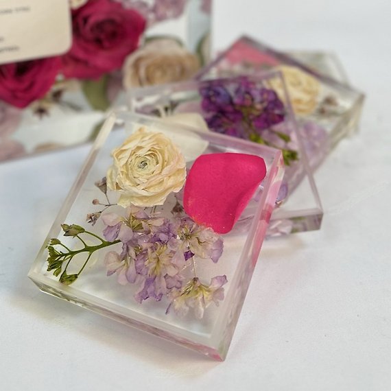 Crystal Clear Floral Mini Plaques (Set of 4)