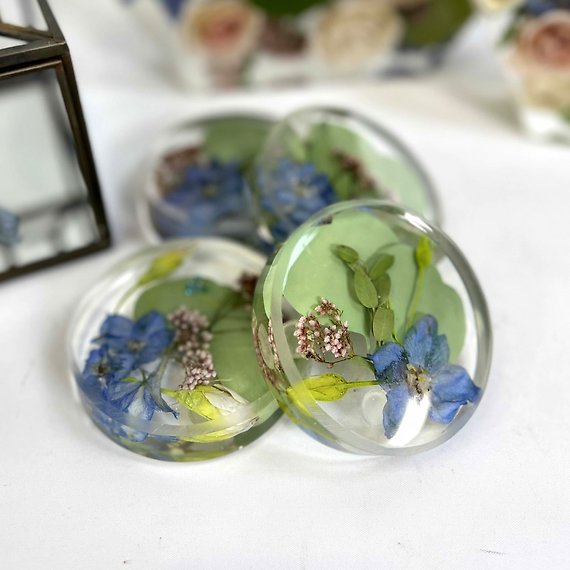 Crystal Clear Floral Mini Plaques (Set of 4)