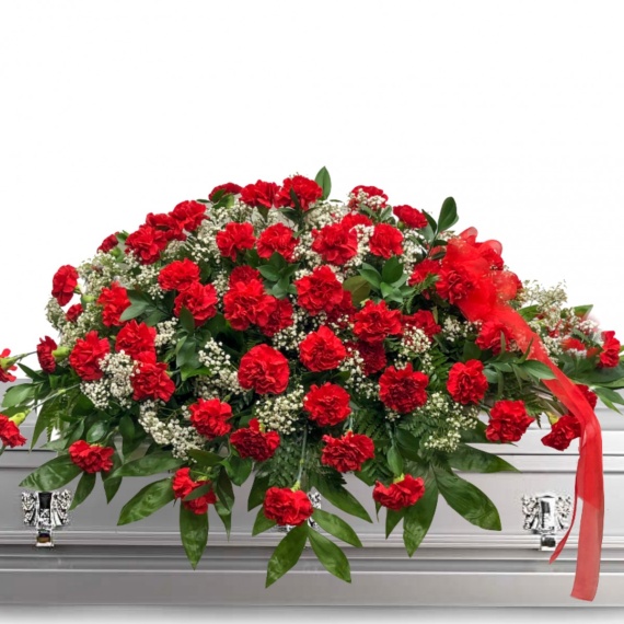 Red Carnation Casket Spray