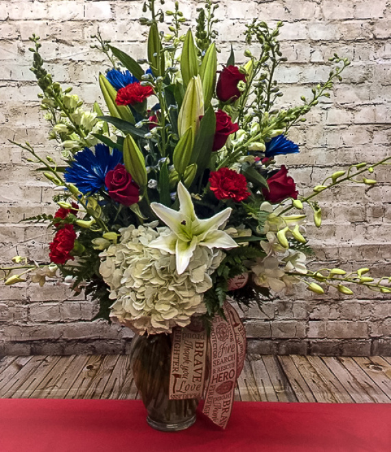 Firefighter Vase Arrangement