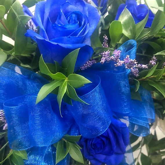 Blue and White Wreath